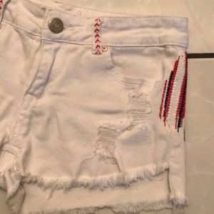 Red, White & Blue Distressed design Shorts Size 5